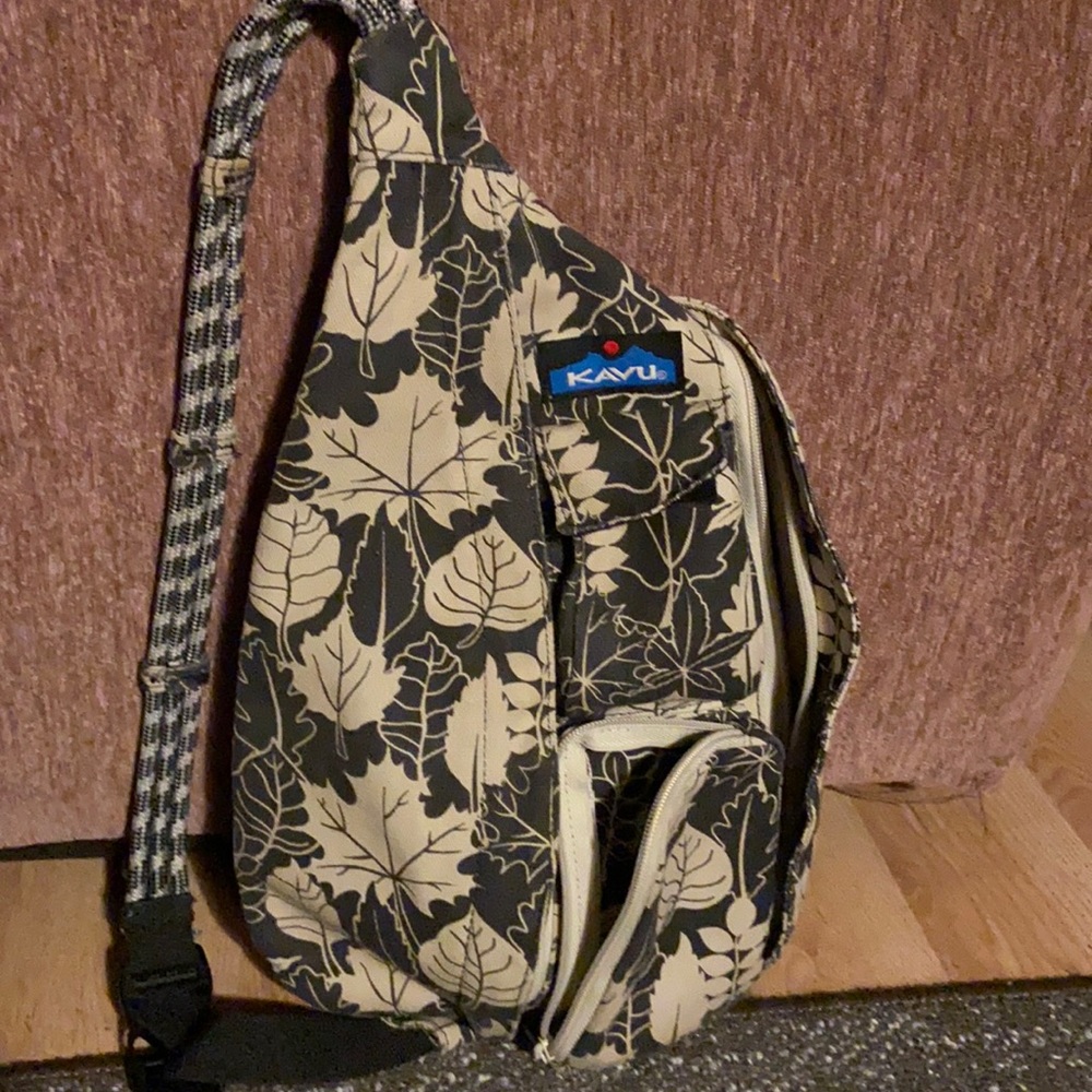 Kavu backpack.  Black/beige